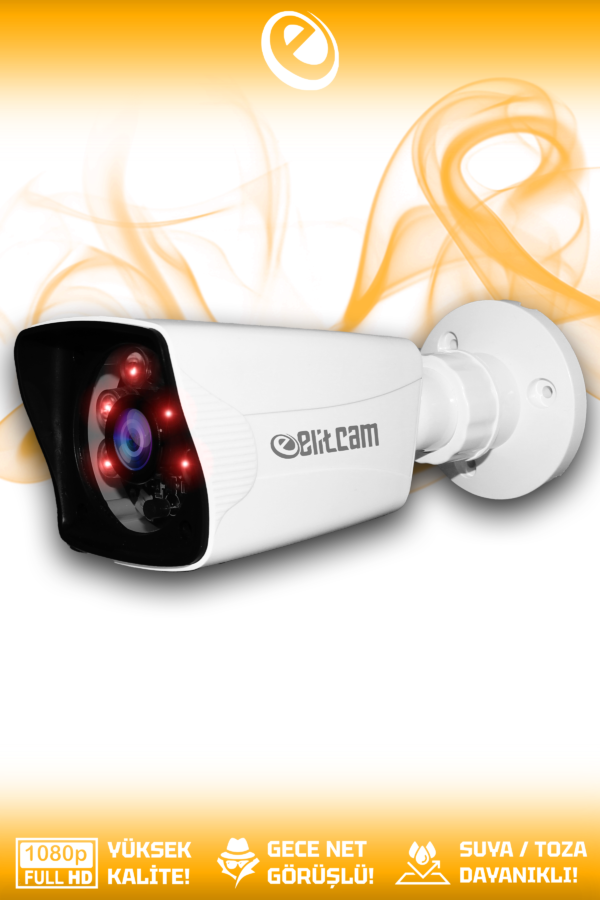 1 Kare Kamera Bullet Dış Mekan Full HD Gece Görüşlü Irled Kameralı AHD Güvenlik Kamerası