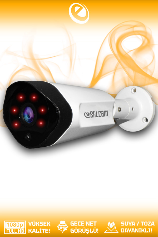 1 Uzay Kamera Bullet Dış Mekan Full HD Gece Görüşlü Irled Kameralı AHD Güvenlik Kamerası