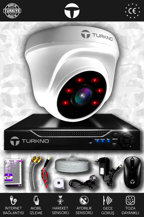 1 Full HD Kamera Domia Set HDD'siz 1 İç Mekan Gece Görüşlü Güvenlik Sistemi