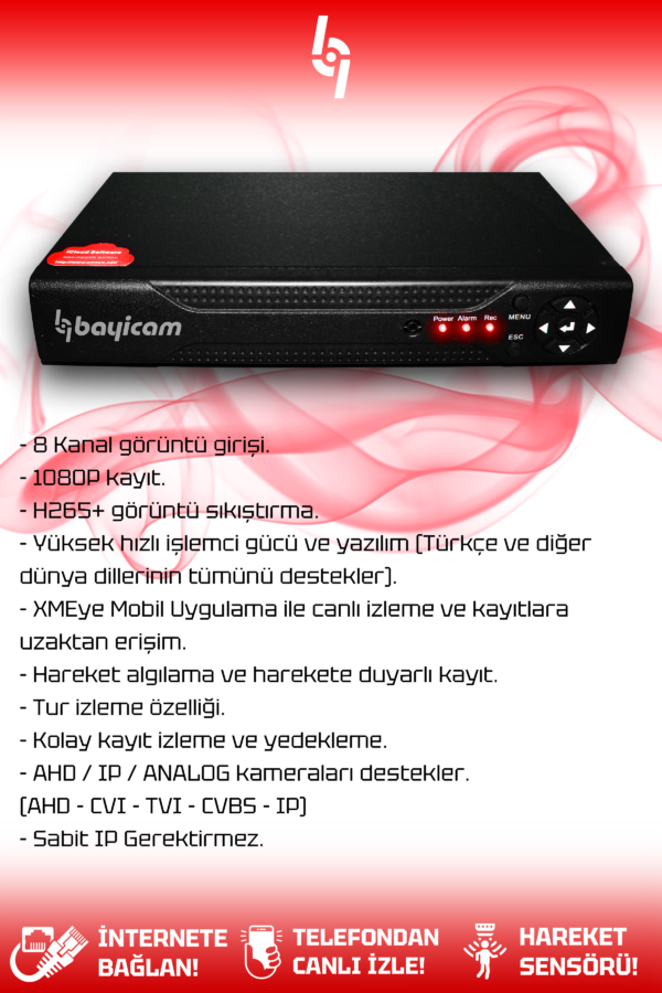 6 Full HD Kamera Uzay Set 500 GB HDD Dahil 3 Dış 3 İç Mekan Gece Görüşlü Güvenlik Sistemi - Görsel 4