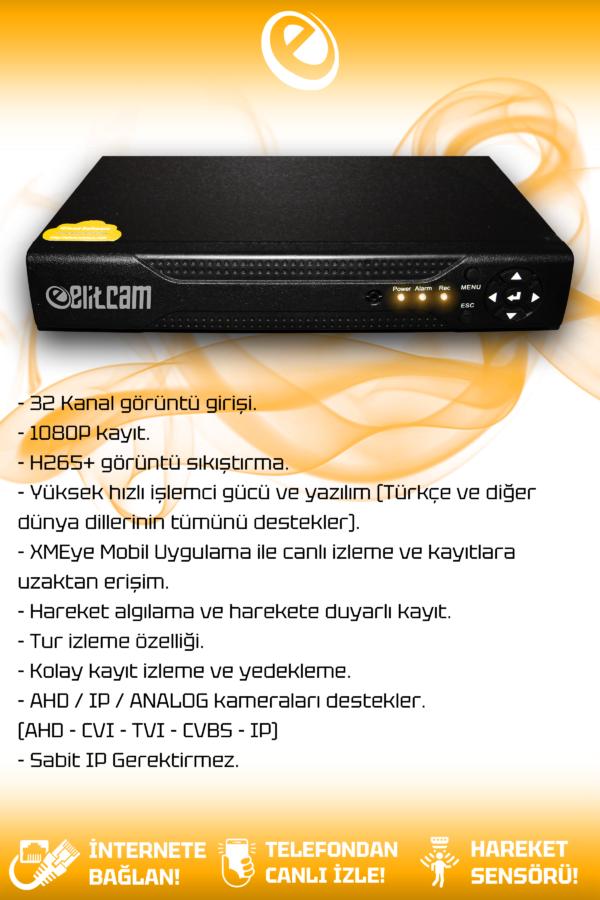 32 Kanal AHD DVR Xmeye Hibrit Kayıt Cihazı - Görsel 2