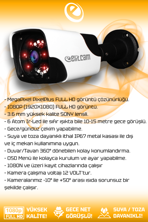 1 Kameralı Panda 1 Dış Kamera Set 2 TB HDD Full HD Gece Görüşlü Güvenlik Kamerası Sistemi - Görsel 2